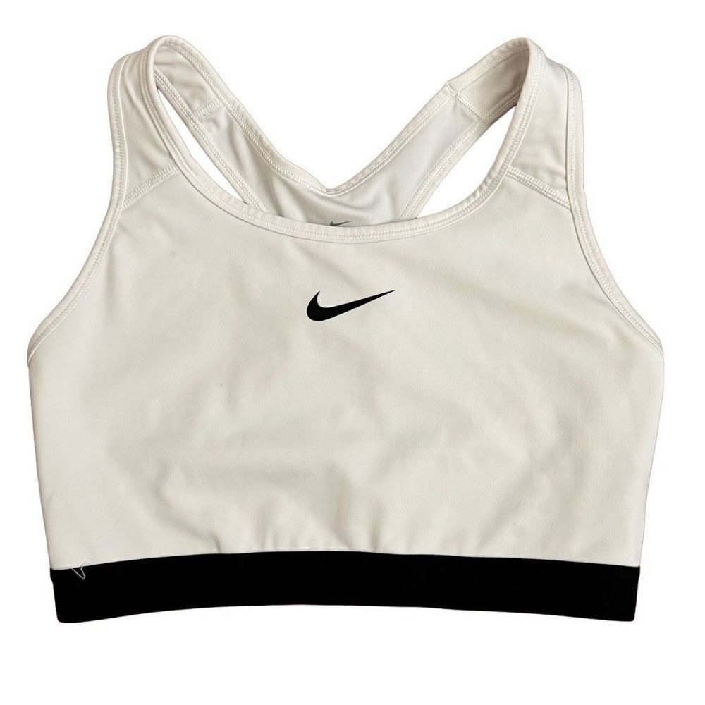Nike White & Black Racerback Sports Bra Size Large
